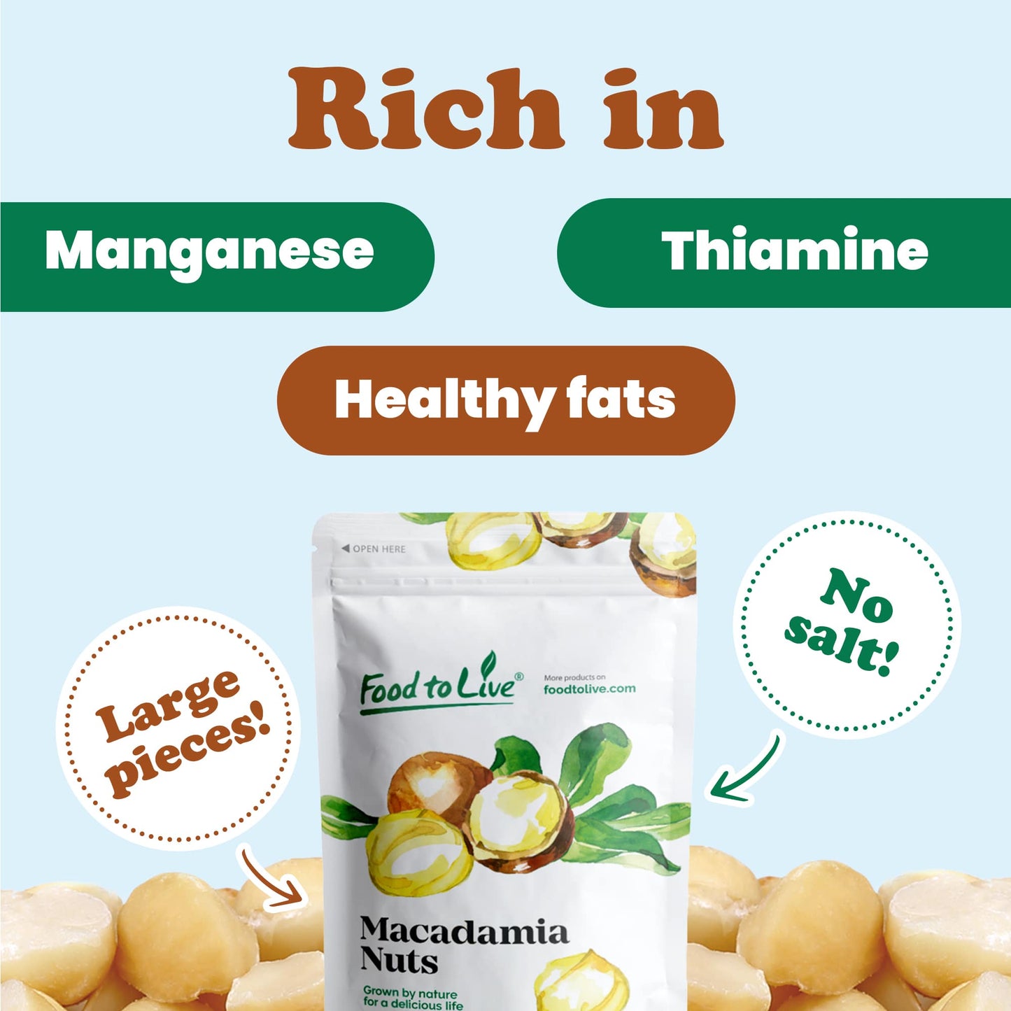 Macadamia Nut Halves and Pieces - by Food To Live