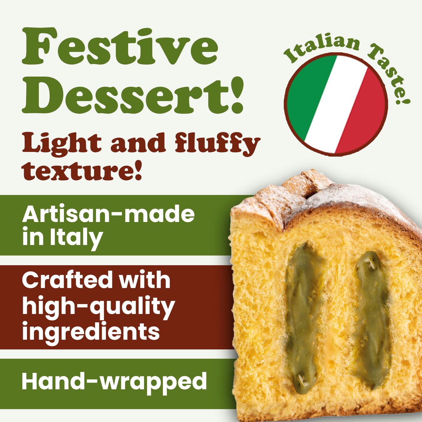 Italian Pistachio and Chocolate Panettone - by Food to Live