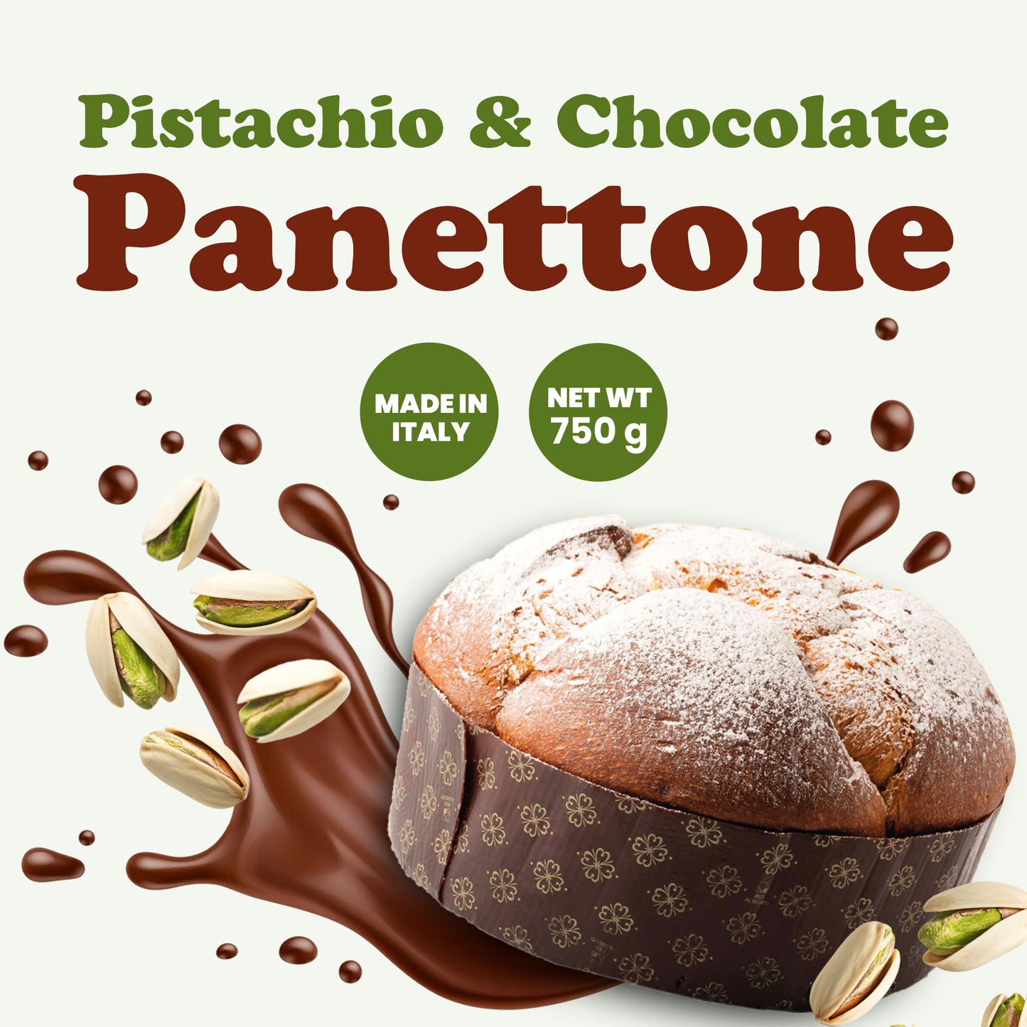 Italian Pistachio and Chocolate Panettone - by Food to Live