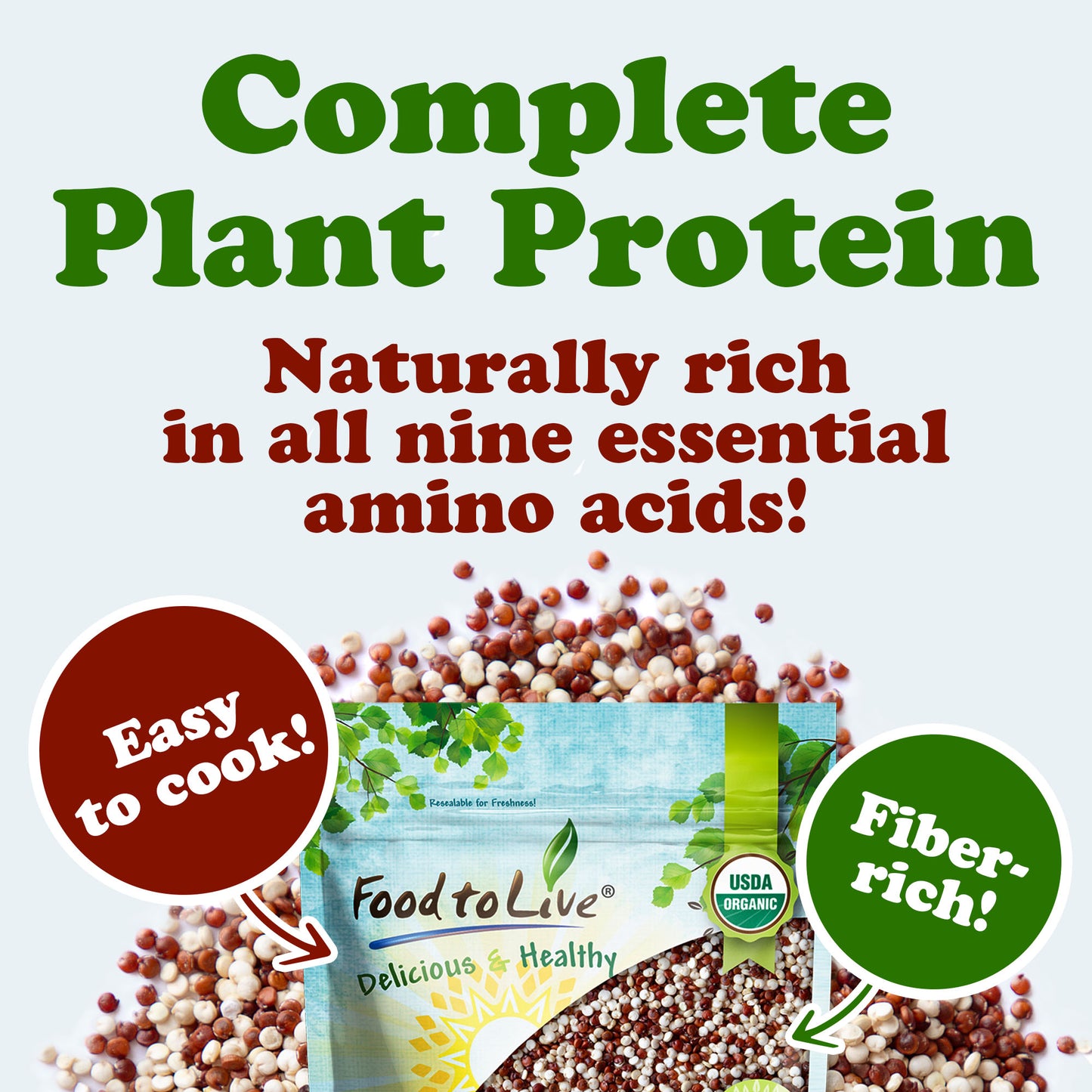 Organic Raw White and Red Quinoa Blend - by Food To Live