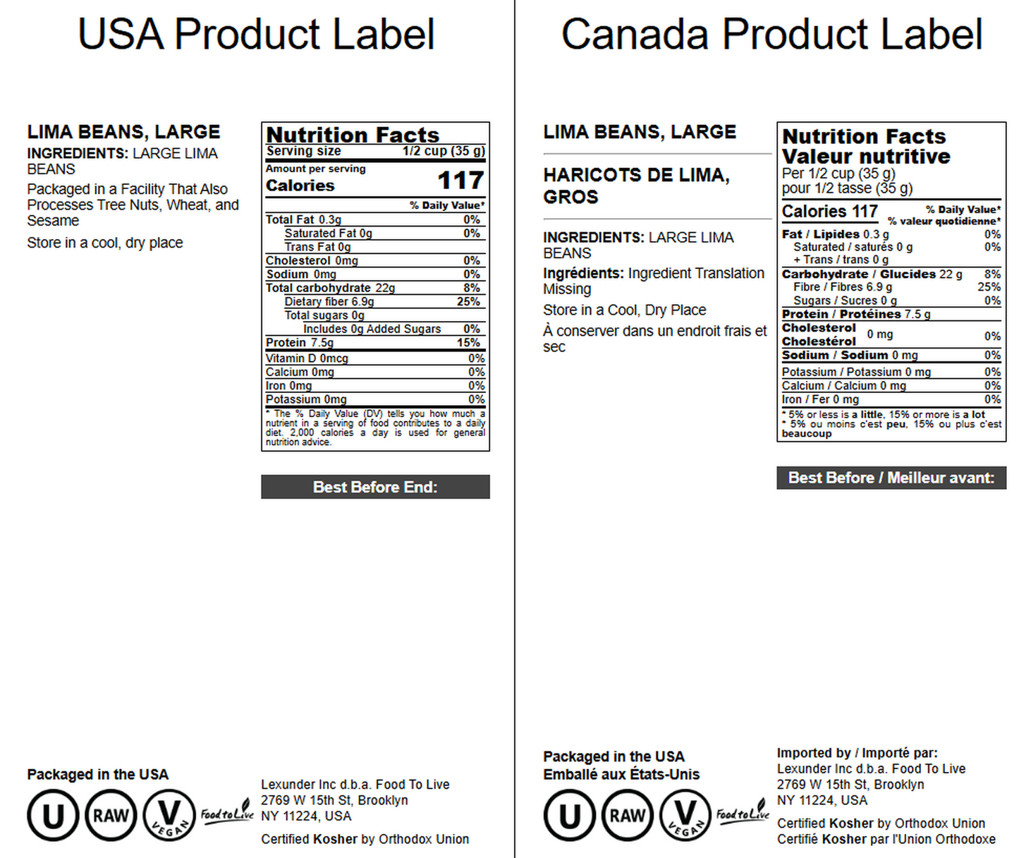 Lima Beans – Non-GMO, Large, Vegan