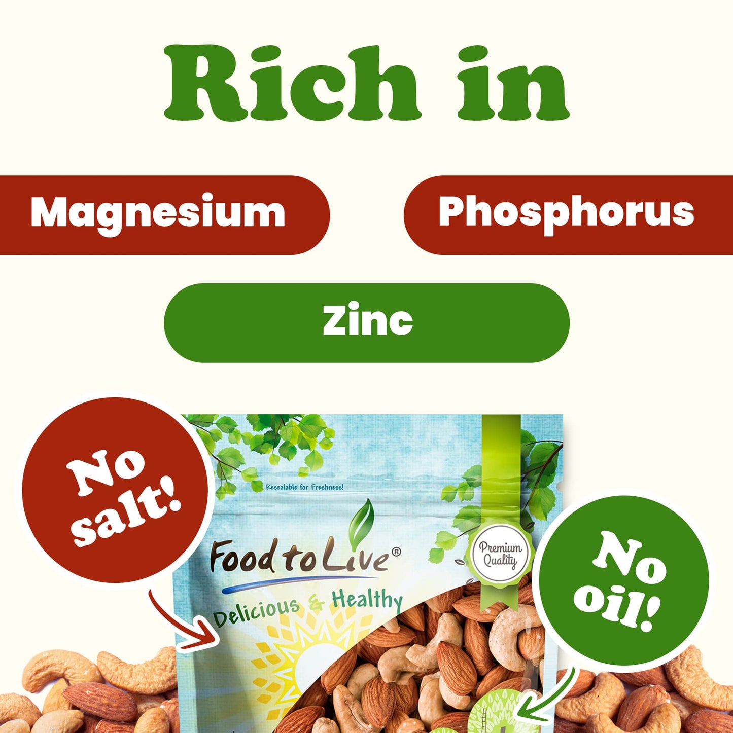 Dry Roasted Almonds and Cashews Mix - by Food To Live