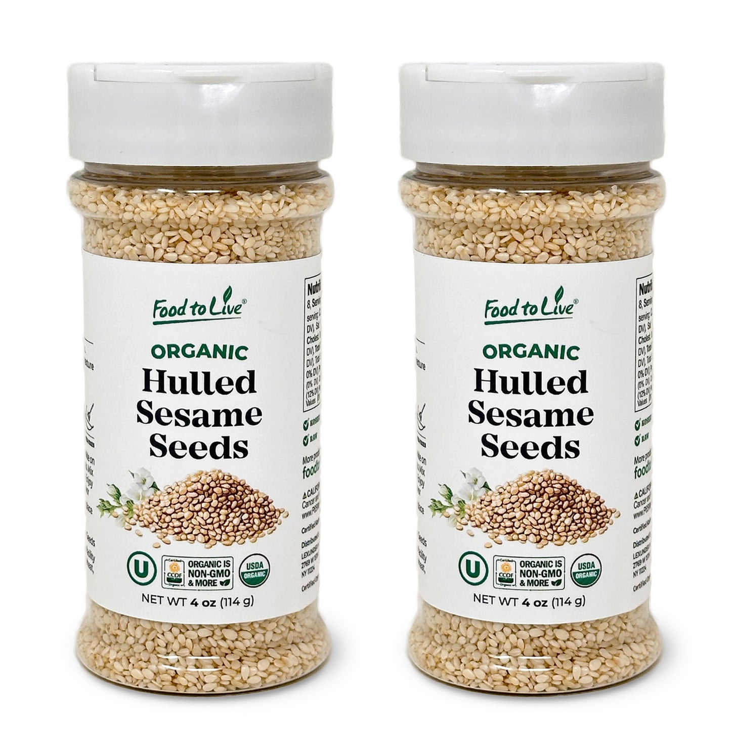 Organic Hulled Sesame Seeds – Raw in Resealable Jar, Non-GMO, Vegan, Kosher