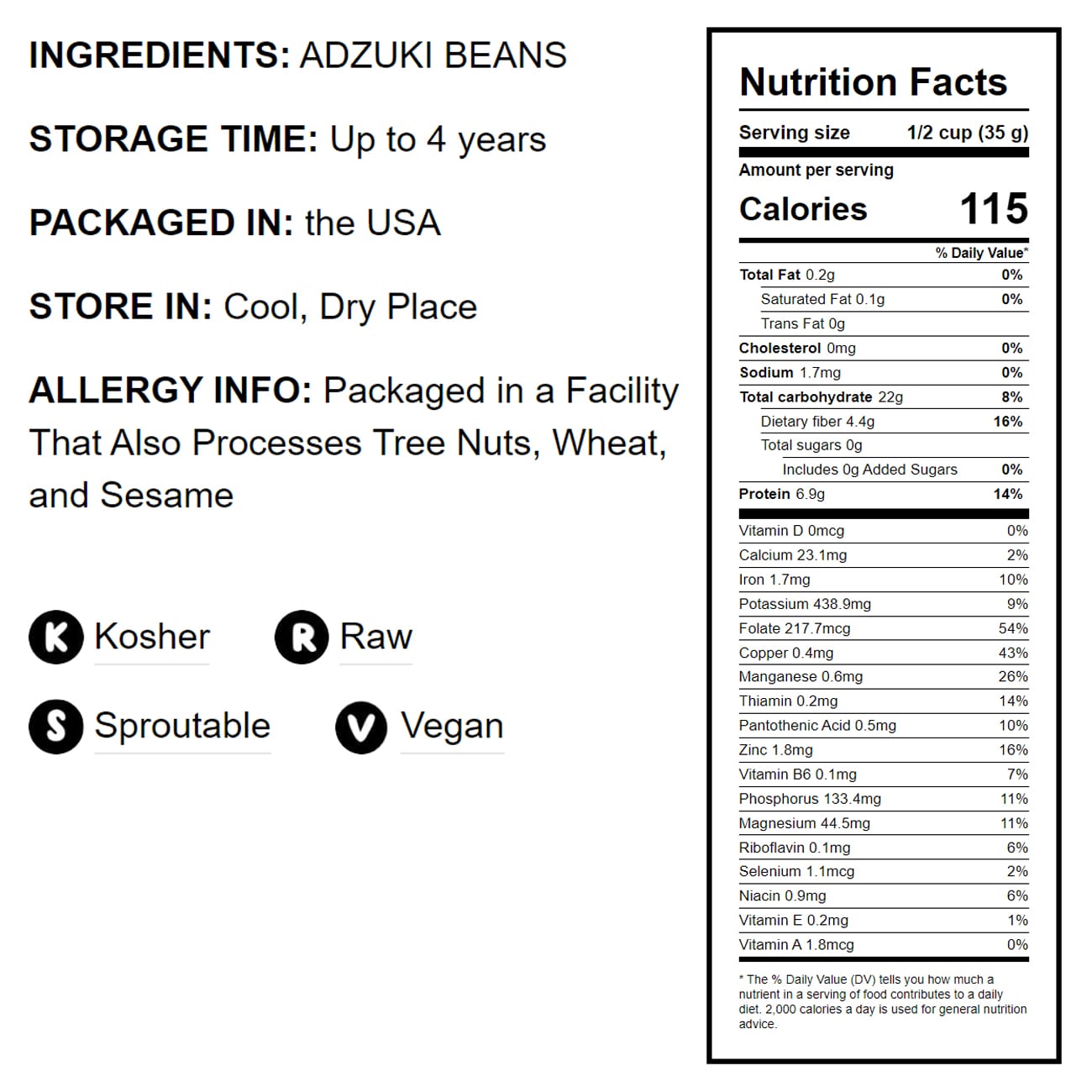 Adzuki Beans - by Food To Live