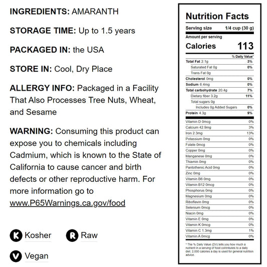 Amaranth Flour - by Food To Live