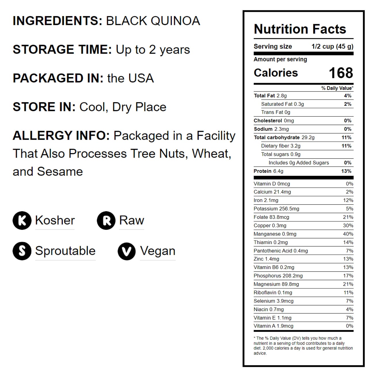 Black Quinoa - by Food To Live