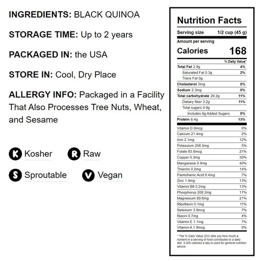 Black Quinoa - by Food To Live