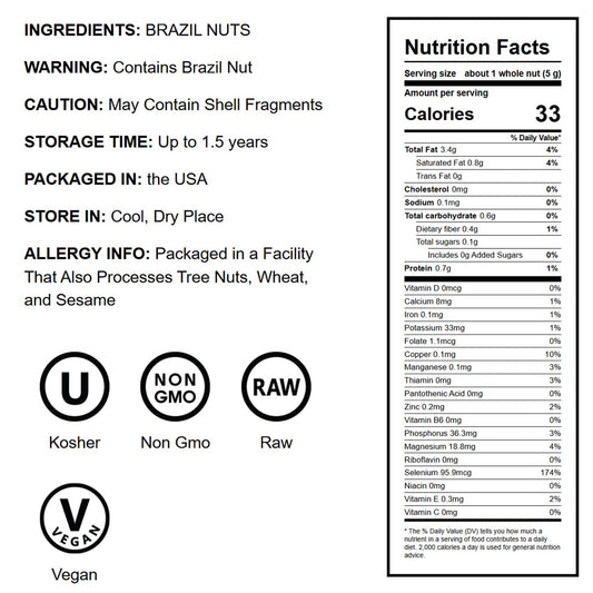 Brazil Nuts, Non-GMO Verified - by Food To Live