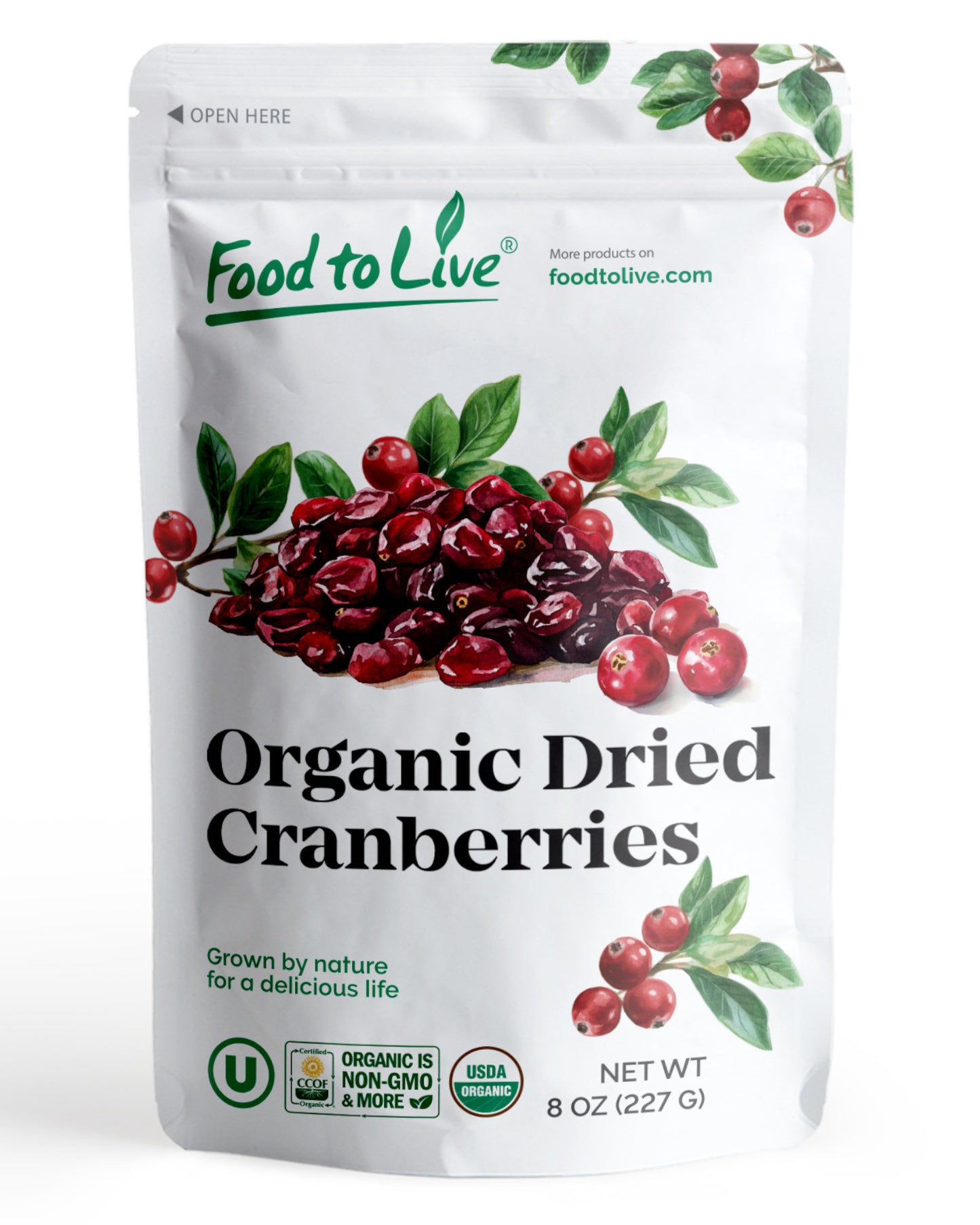 Organic Dried Cranberries - by Food To Live