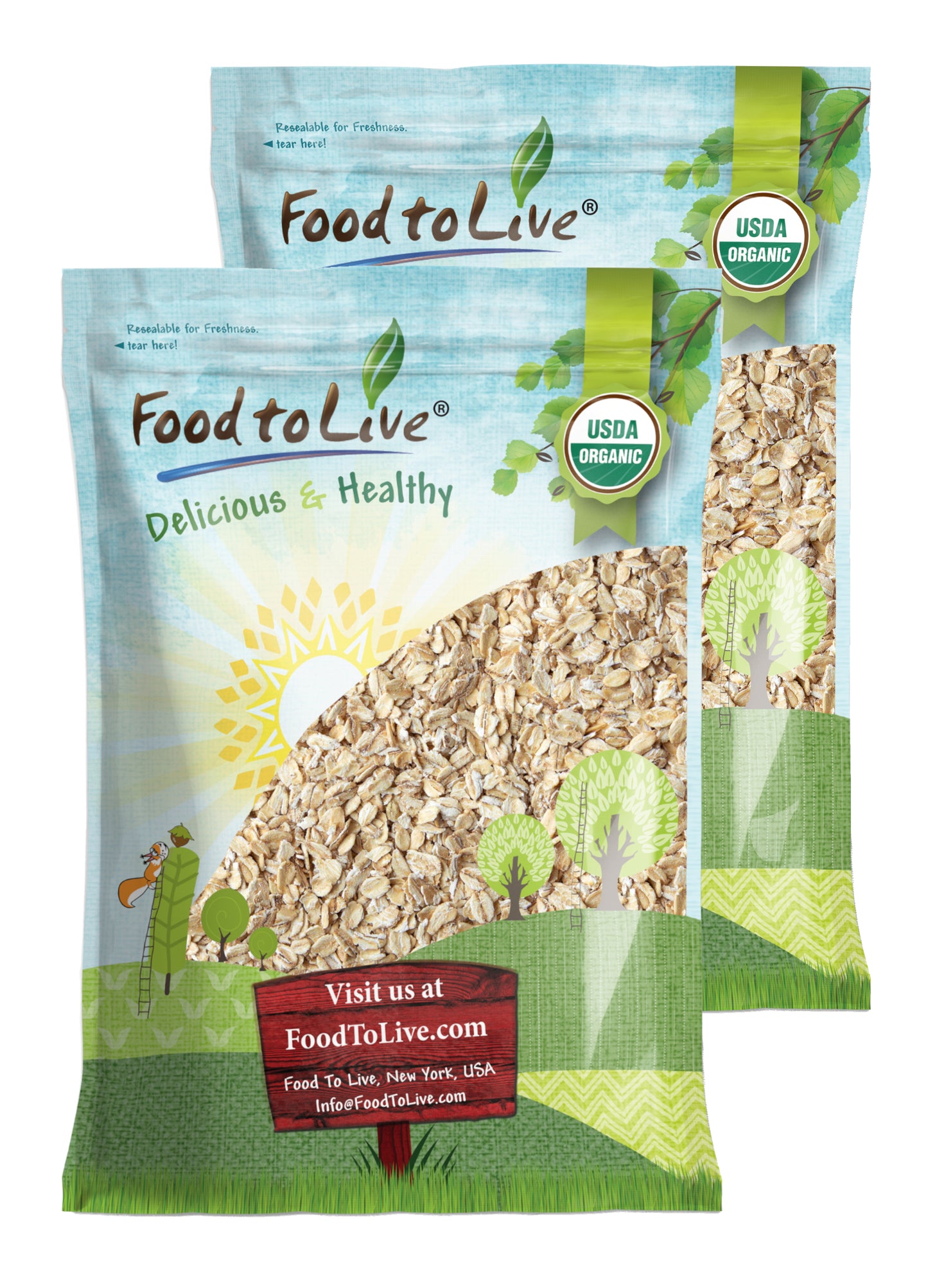 Organic Rolled Oat Flakes - by Food To Live