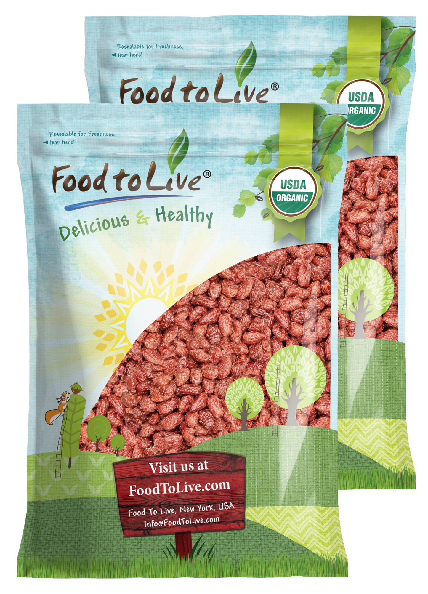 Organic Candied Cinnamon Almond - Non-GMO, Vegan, Bulk - by Food to Live