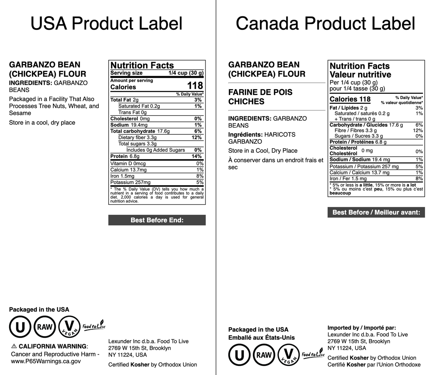 Garbanzo Bean Flour - by Food To Live