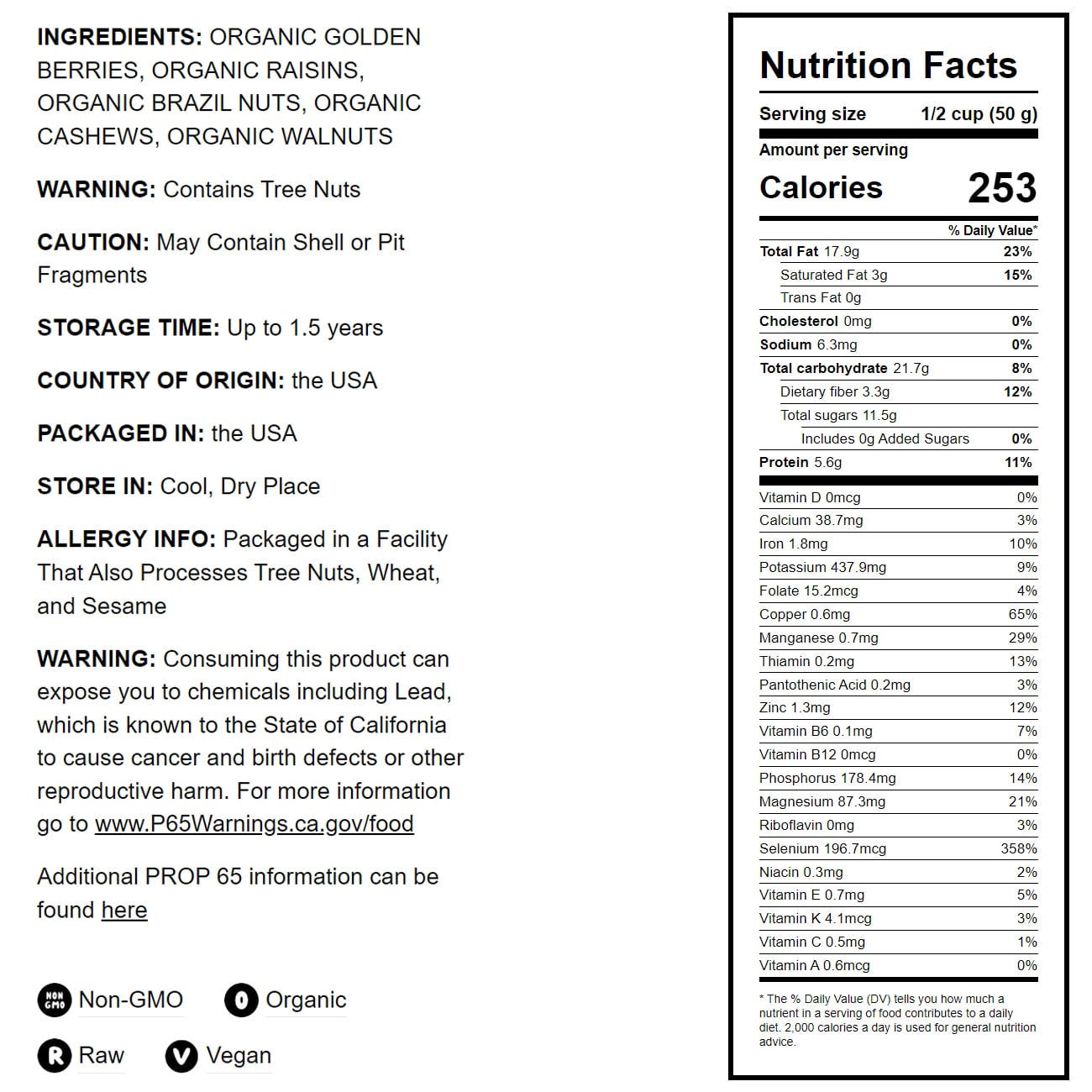 Organic Energy Trail Mix - by Food To Live