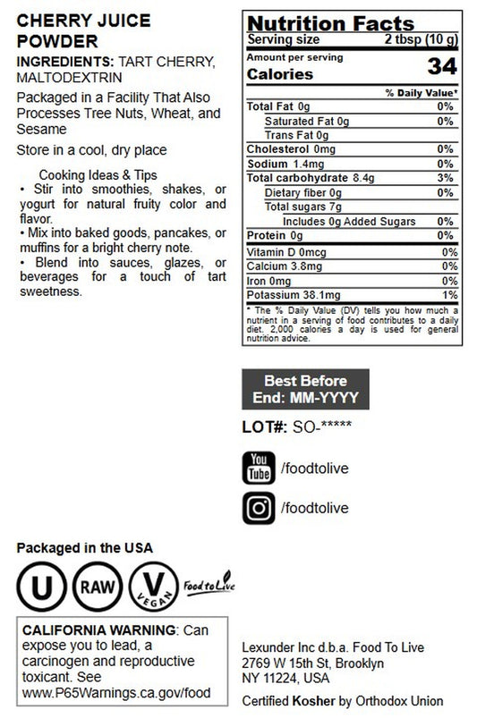 Cherry Juice Powder - by Food to Live