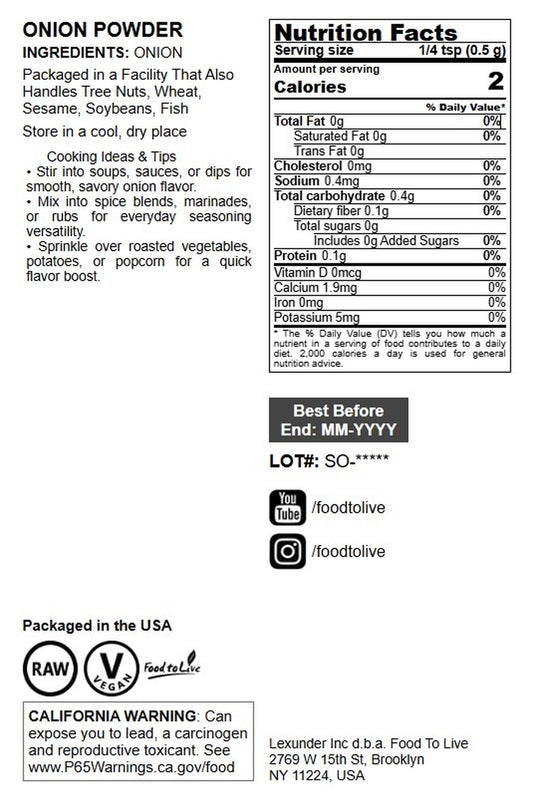 Onion Powder - by Food To Live
