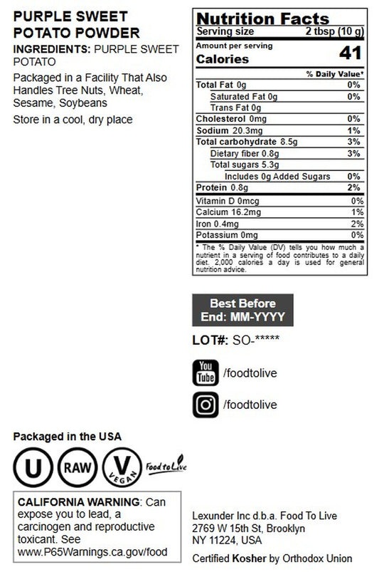 Purple Sweet Potato Powder - by Food To Live