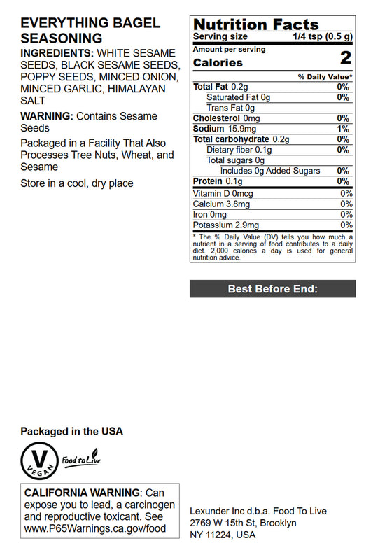 Everything Bagel Seasoning - by Food To Live