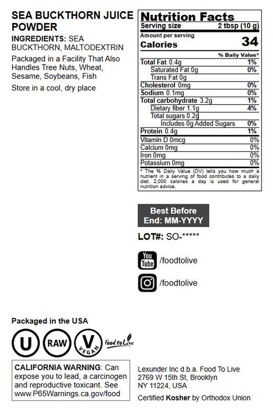 Sea Buckthorn Powder - by Food To Live