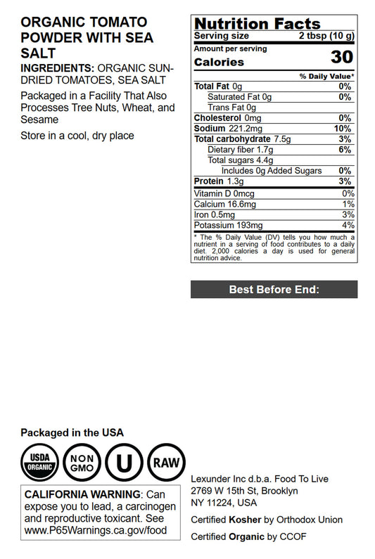 Organic Tomato Powder with Sea Salt - by Food to Live