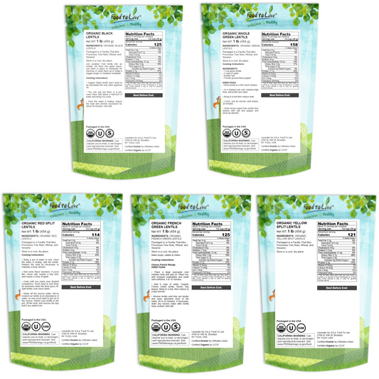 Organic Lentil Variety Set - by Food To Live