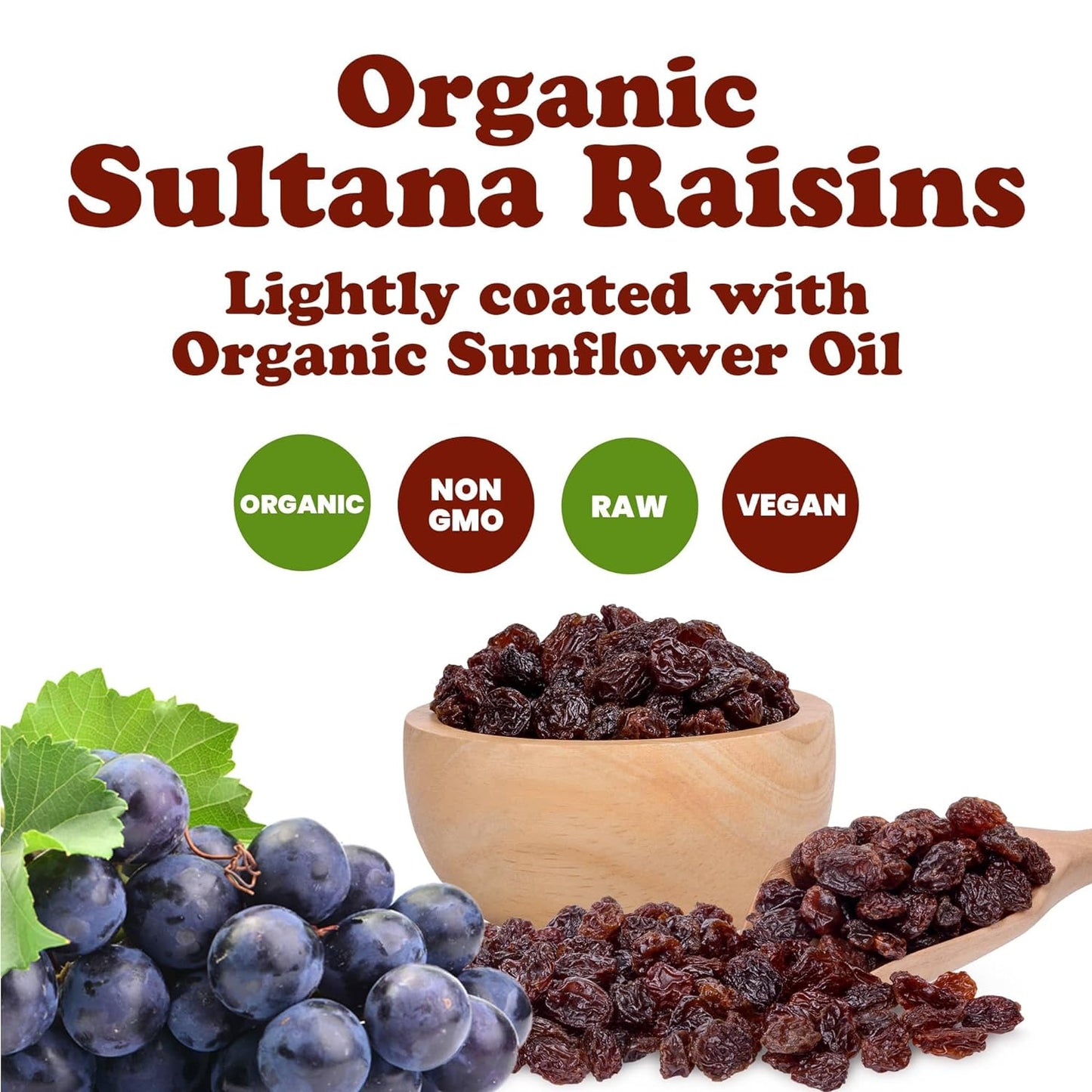 Organic Sultana Raisins - by Food To Live