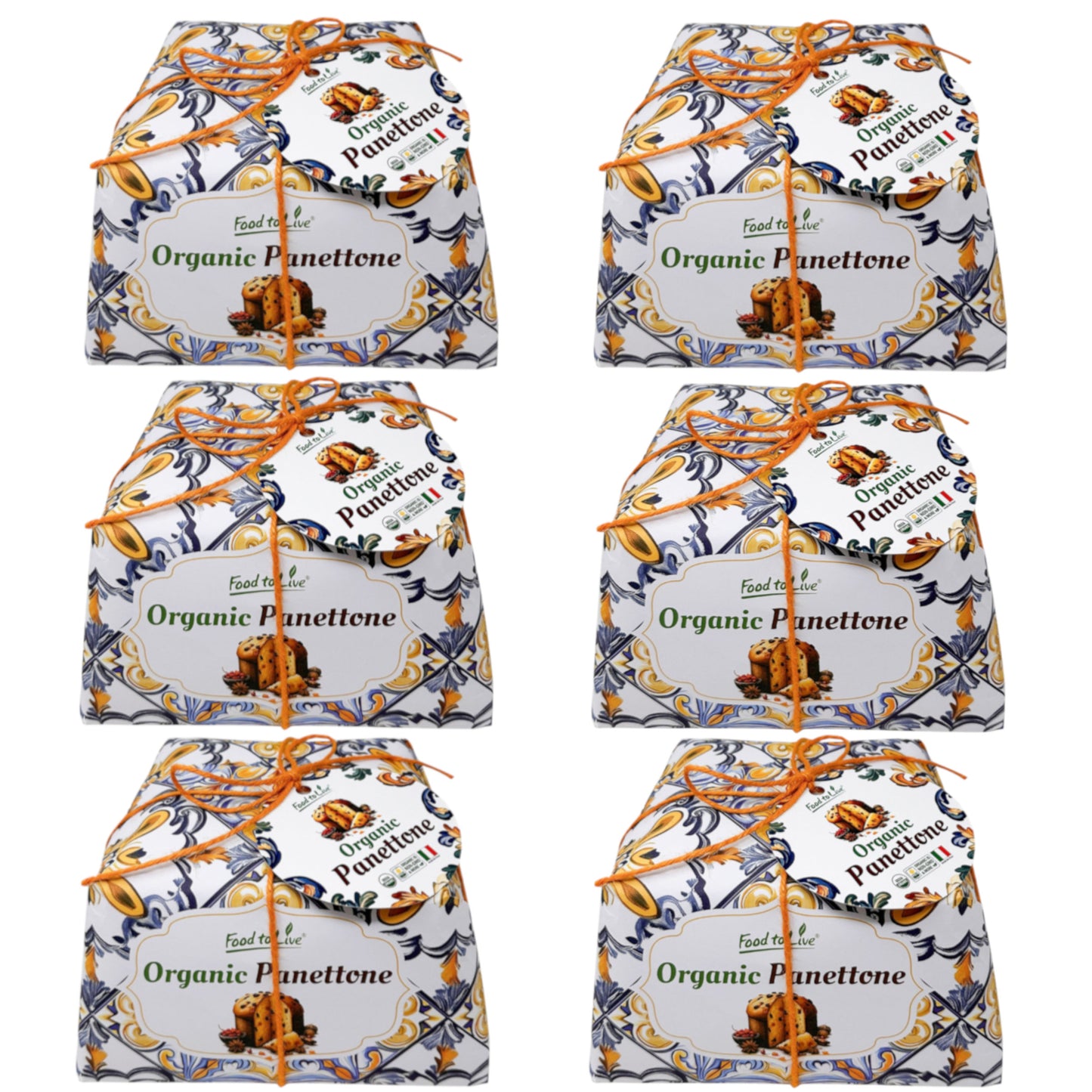 Food to Live Organic Italian Panettone - Authentic Artisan-Made, Traditional Holiday Cake with Raisins and Candied Orange Peel - Perfect for Gifts - Hand-wrapped - Non-GMO - 750g (1.65 lb)
