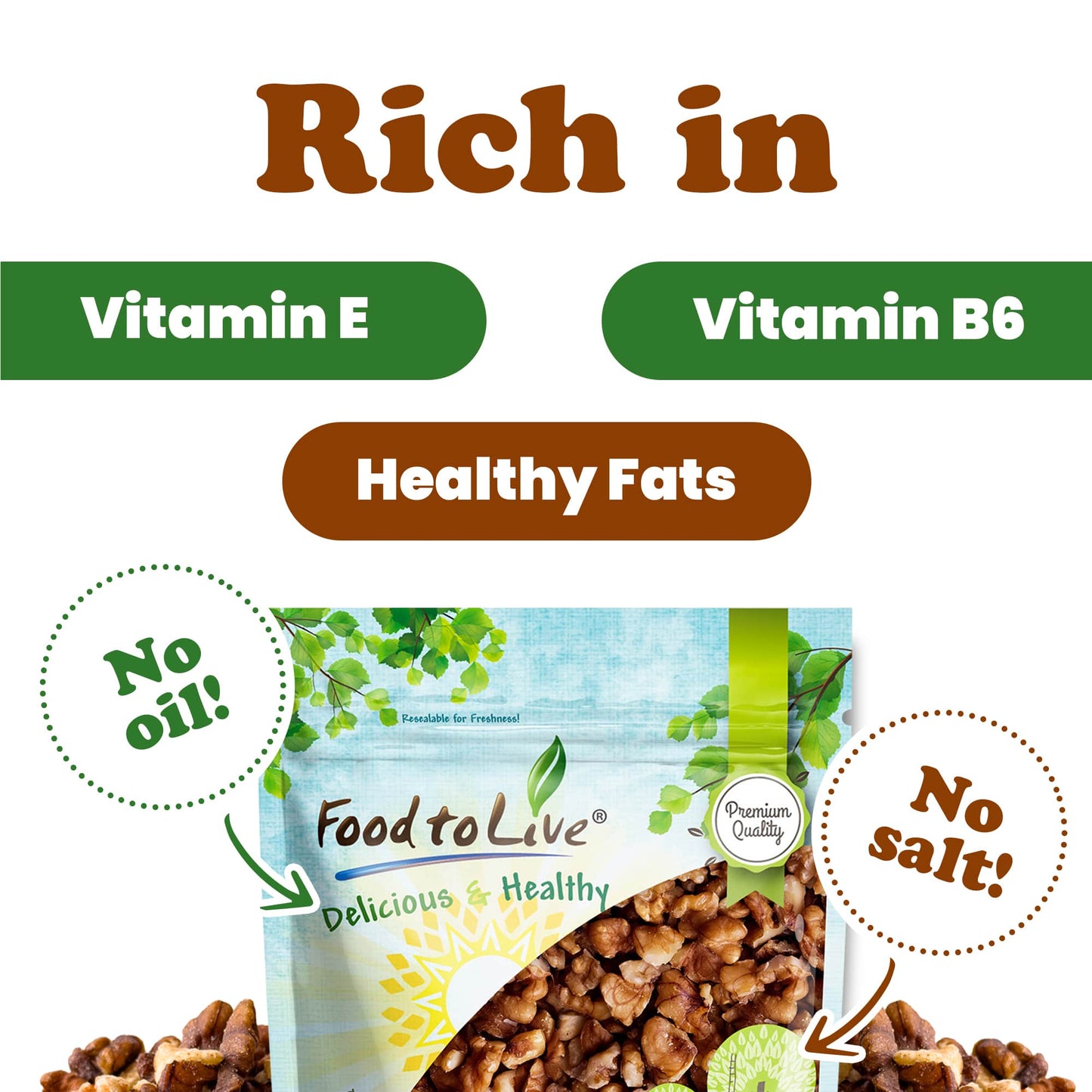 Dry Roasted Walnuts - by Food To Live
