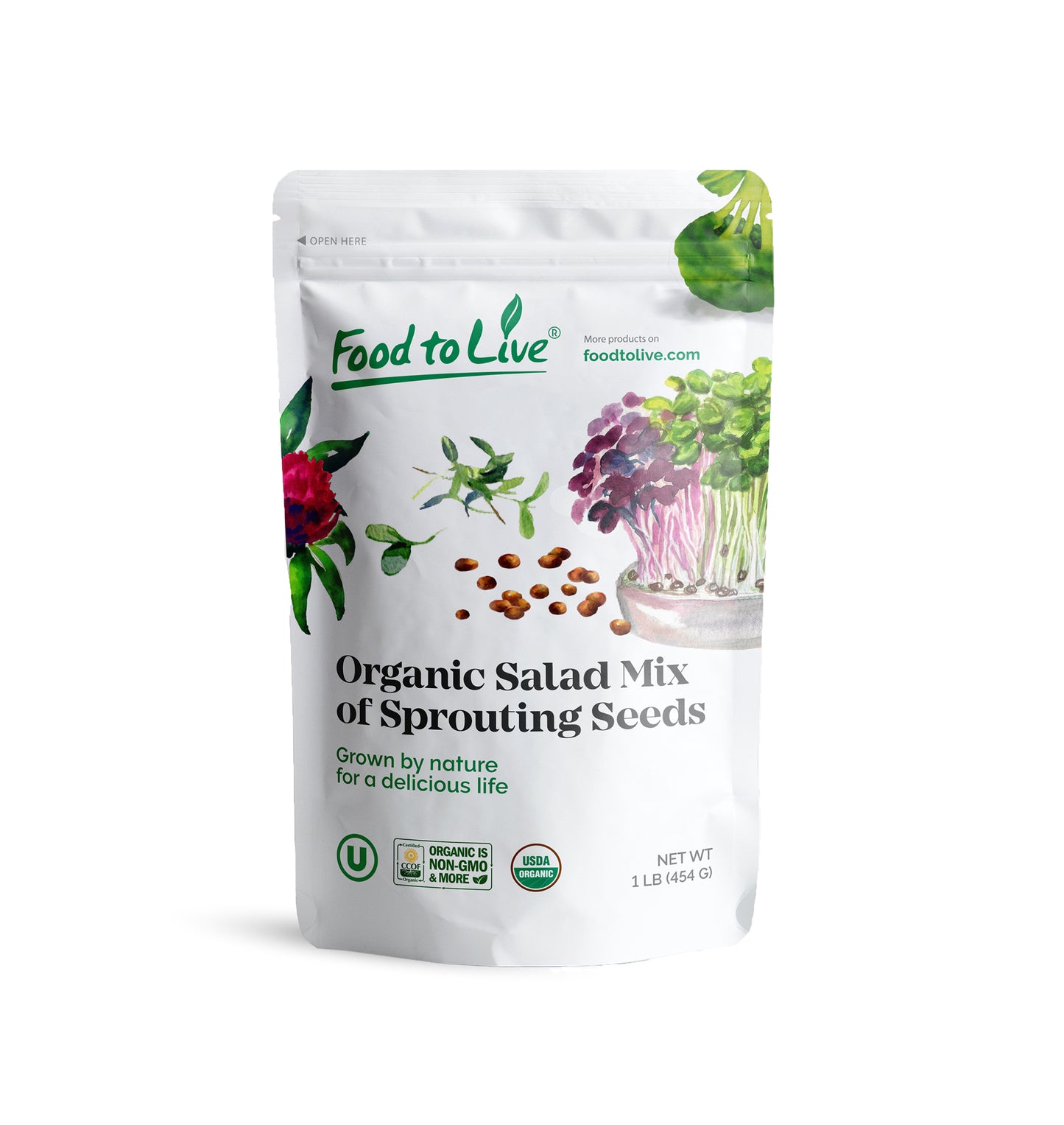 Organic Salad Mix of Sprouting Seeds - by Food To Live