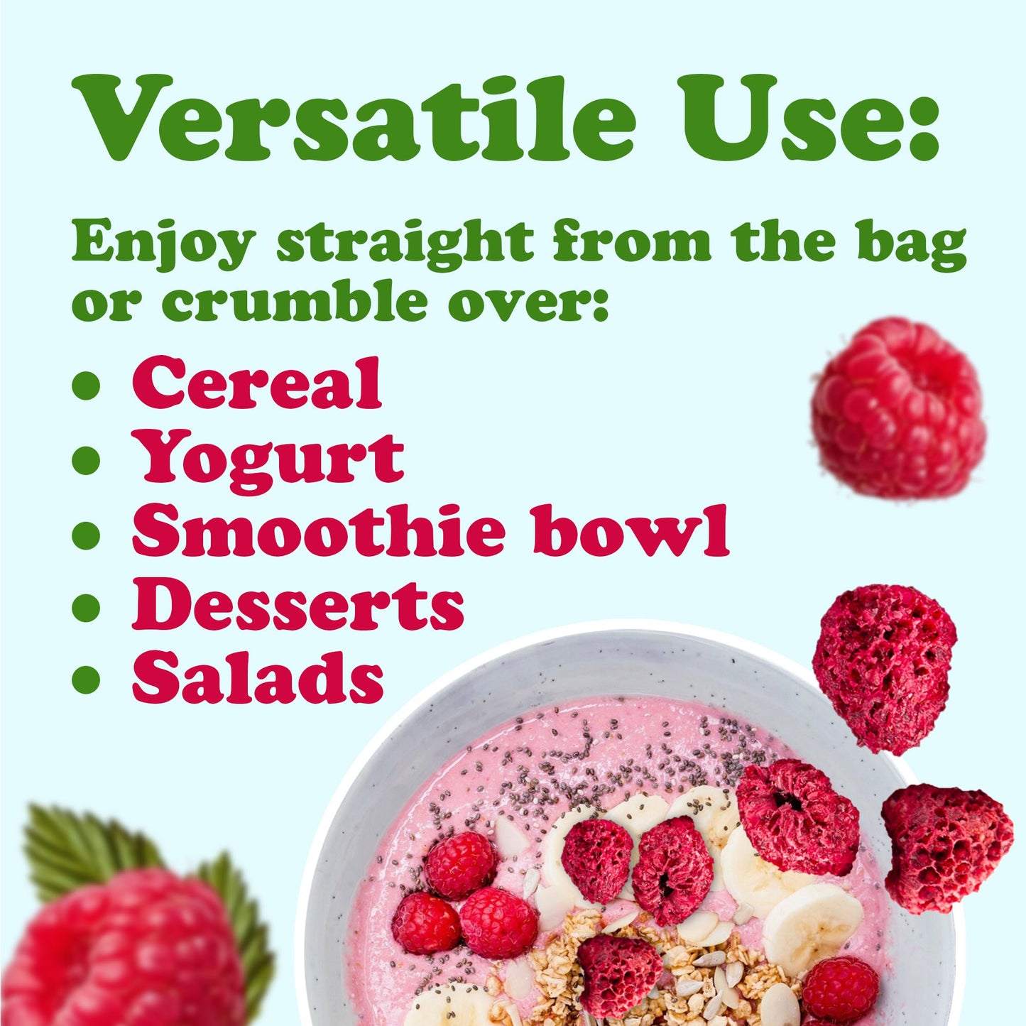 Organic Freeze-Dried Raspberries – by Food to Live
