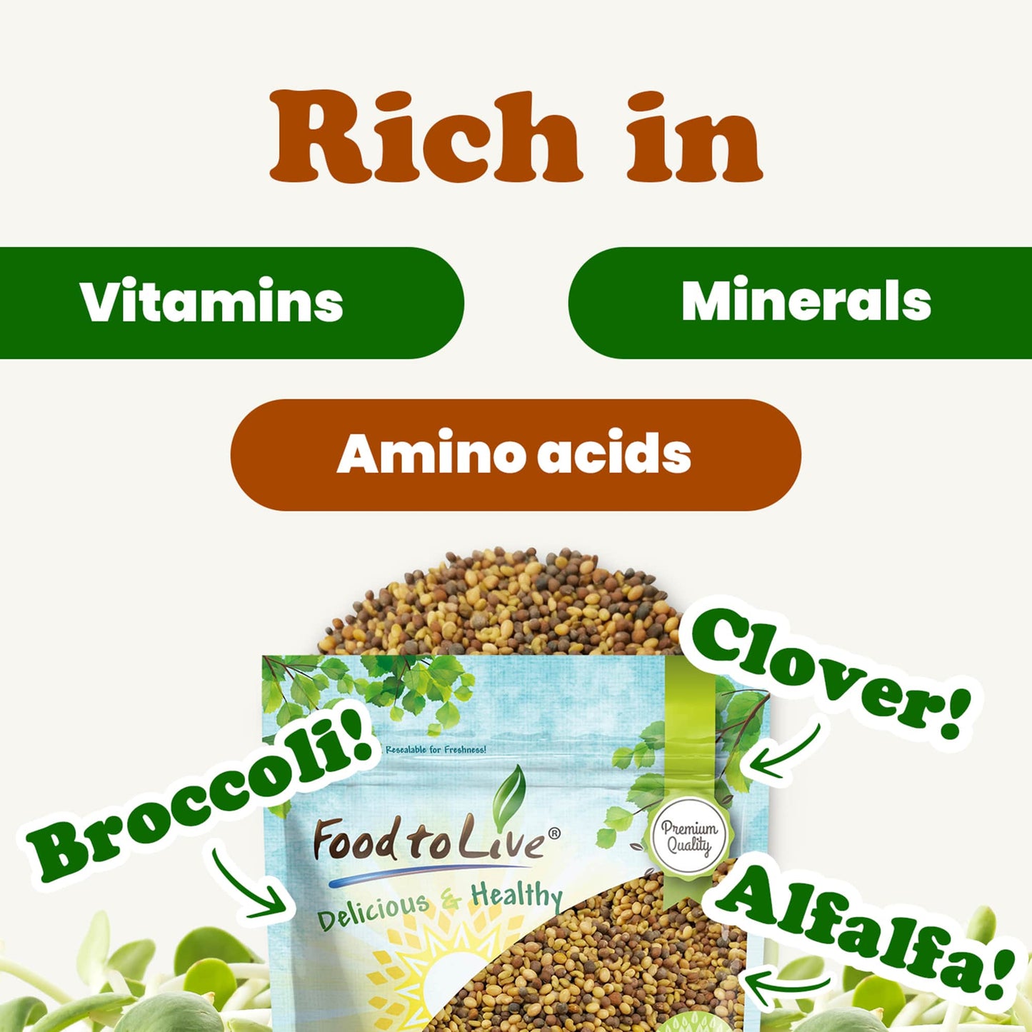 Antioxidant Mix of Sprouting Seeds - by Food To Live
