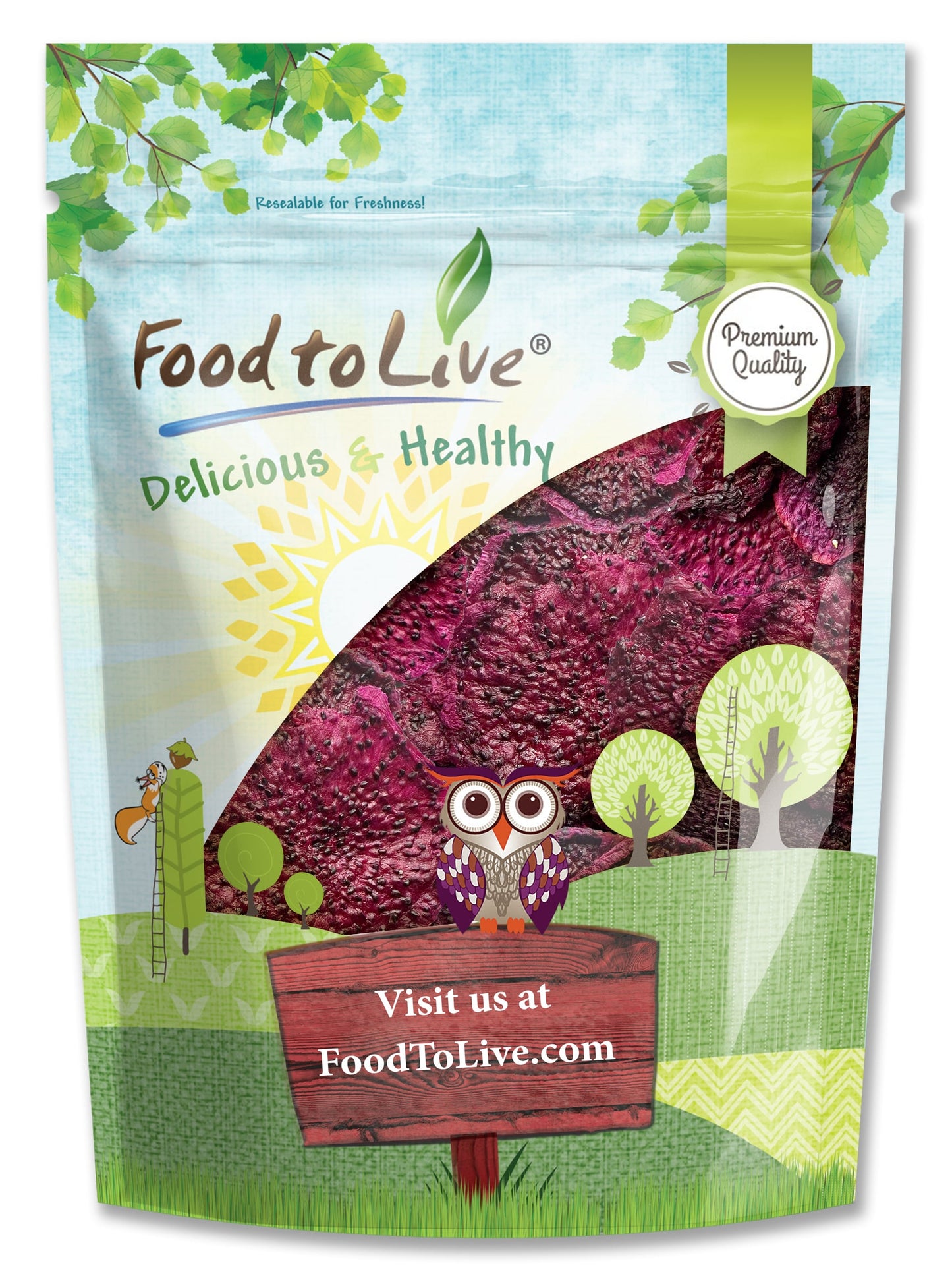 Red Dragon Fruit Slices - by Food To Live