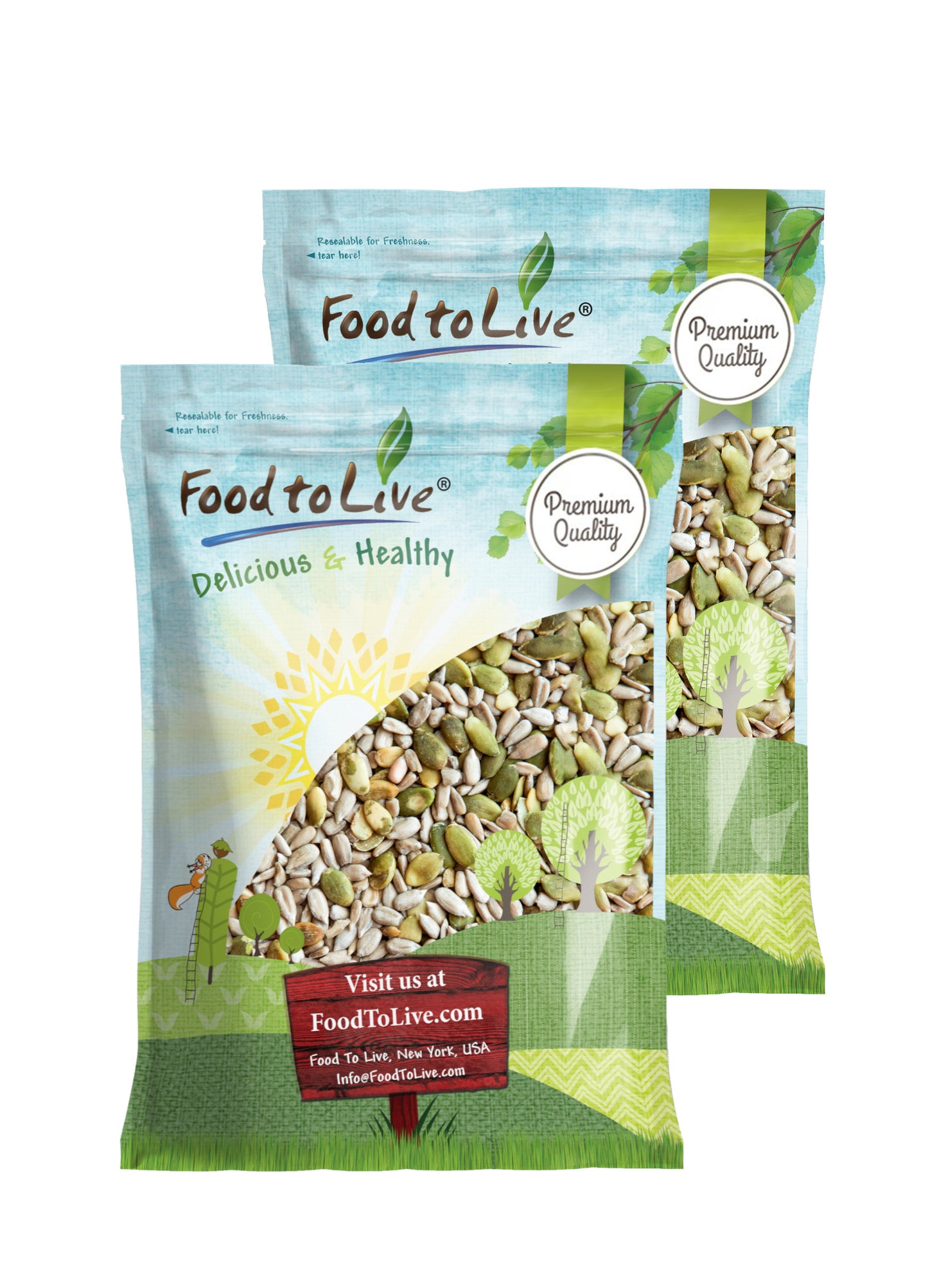 Organic Sprouted Sunflower and Pumpkin Seed Mix with Himalayan Salt - by Food to Live