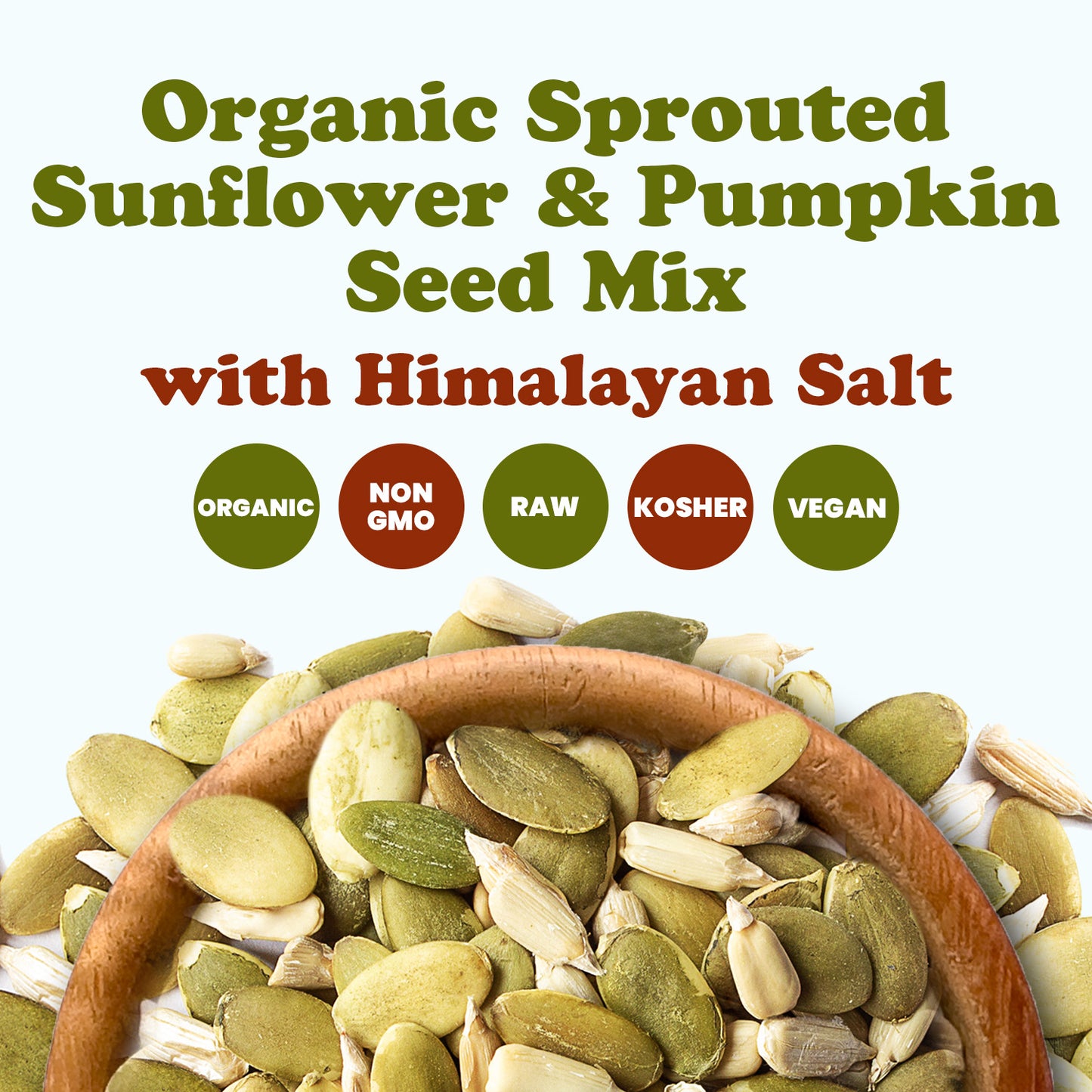 Organic Sprouted Sunflower and Pumpkin Seed Mix with Himalayan Salt - by Food to Live