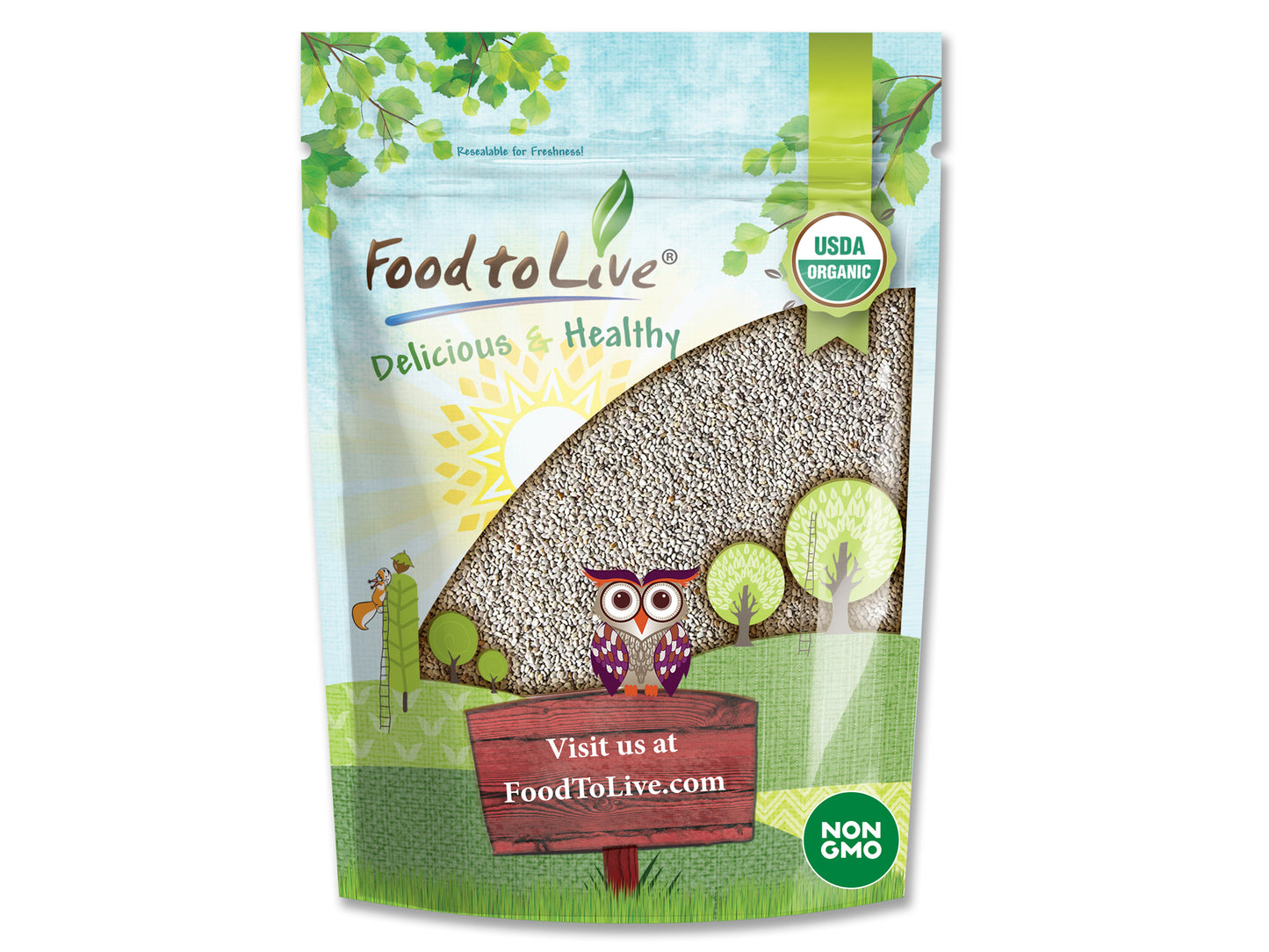 Organic White Chia Seeds - by Food To Live