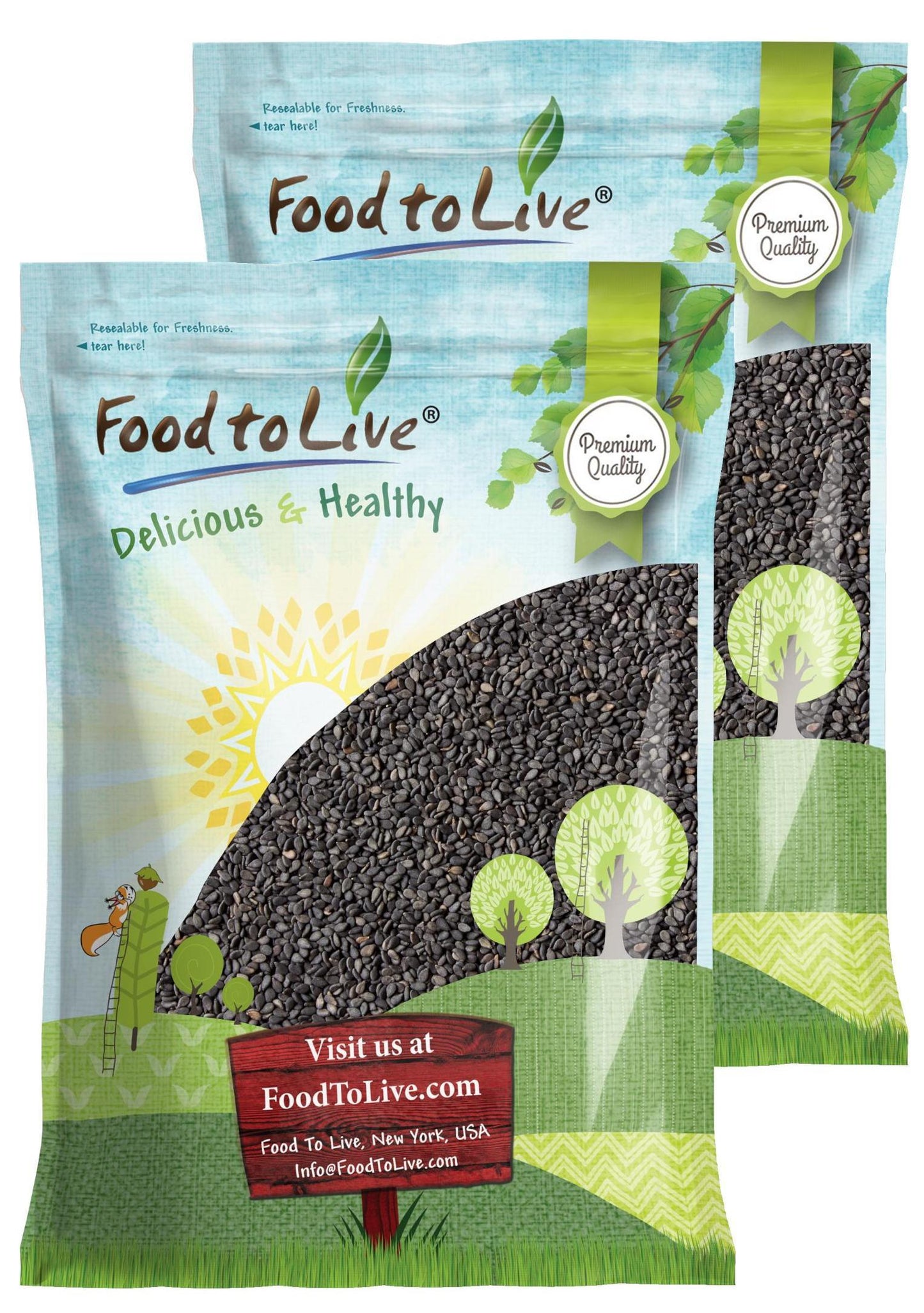 Dry Roasted Black Sesame Seeds - by Food To Live