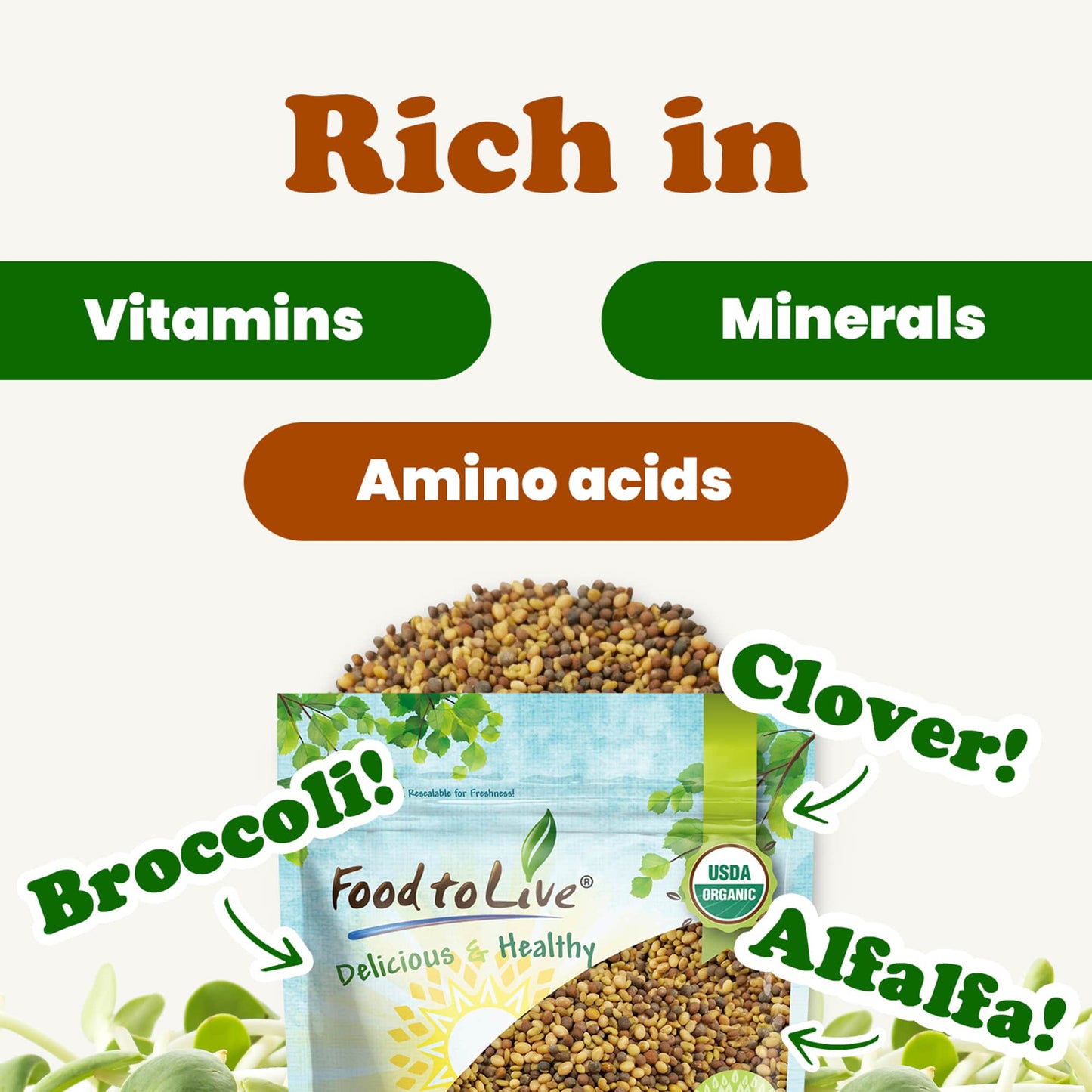 Organic Antioxidant Mix of Sprouting Seeds - by Food To Live