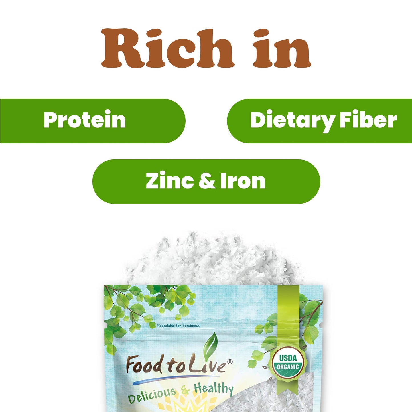 Organic Fine Shredded Coconut - by Food To Live