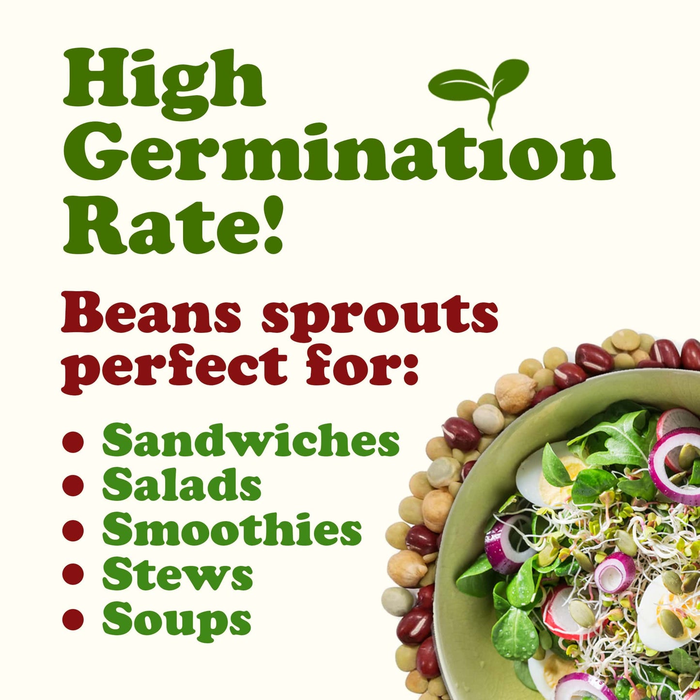 Organic Crunchy Mix of Sprouting Beans - by Food To Live