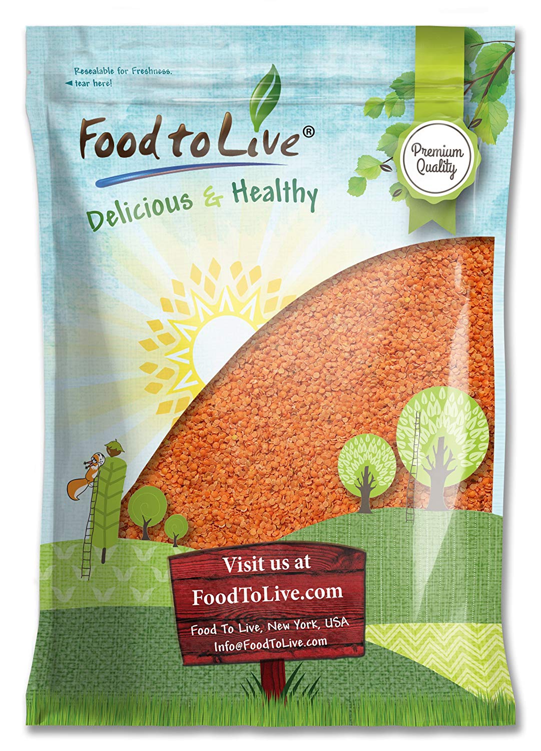 Red Split Lentils - by Food To Live