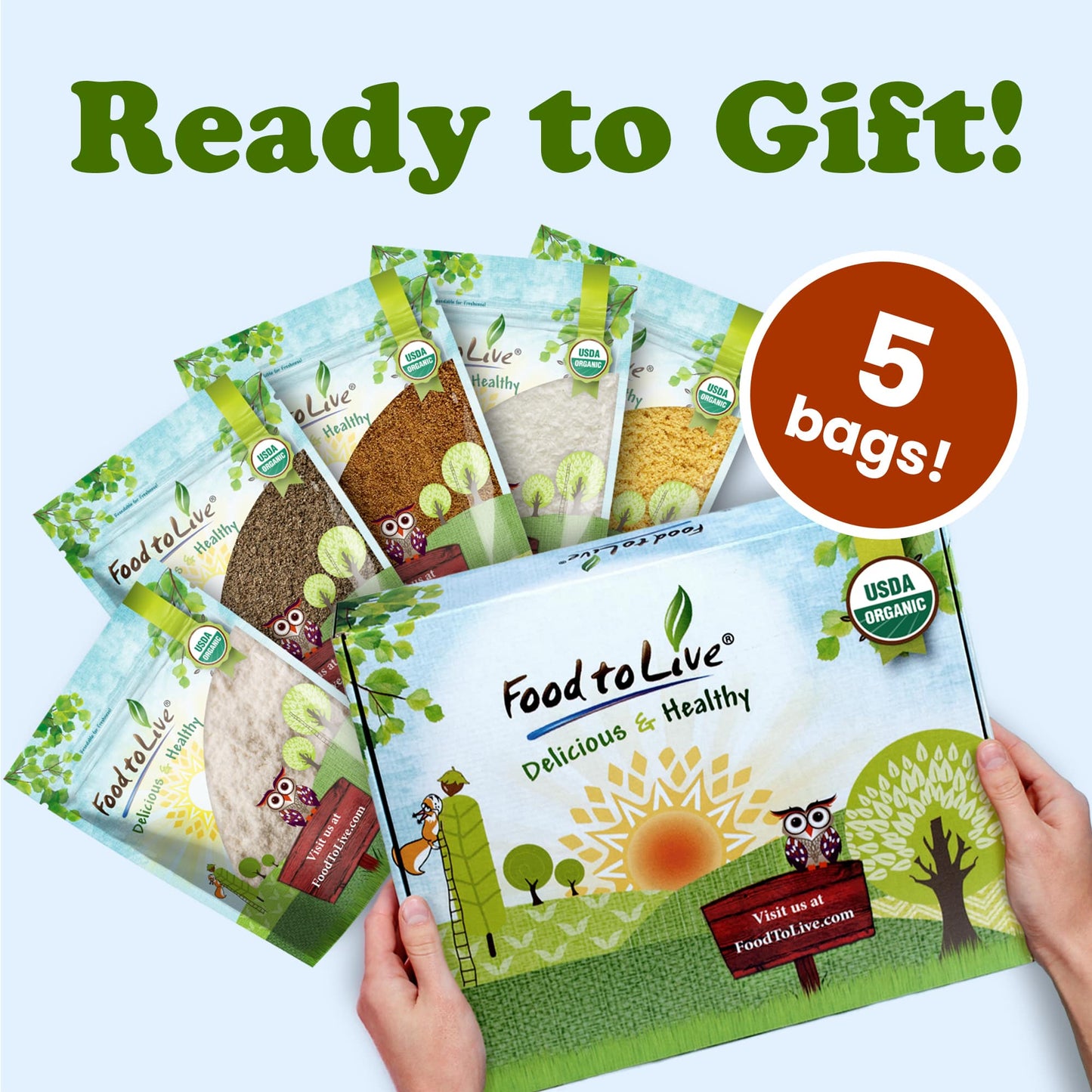 Organic Baking Ingredients in a Gift Box - by Food To Live