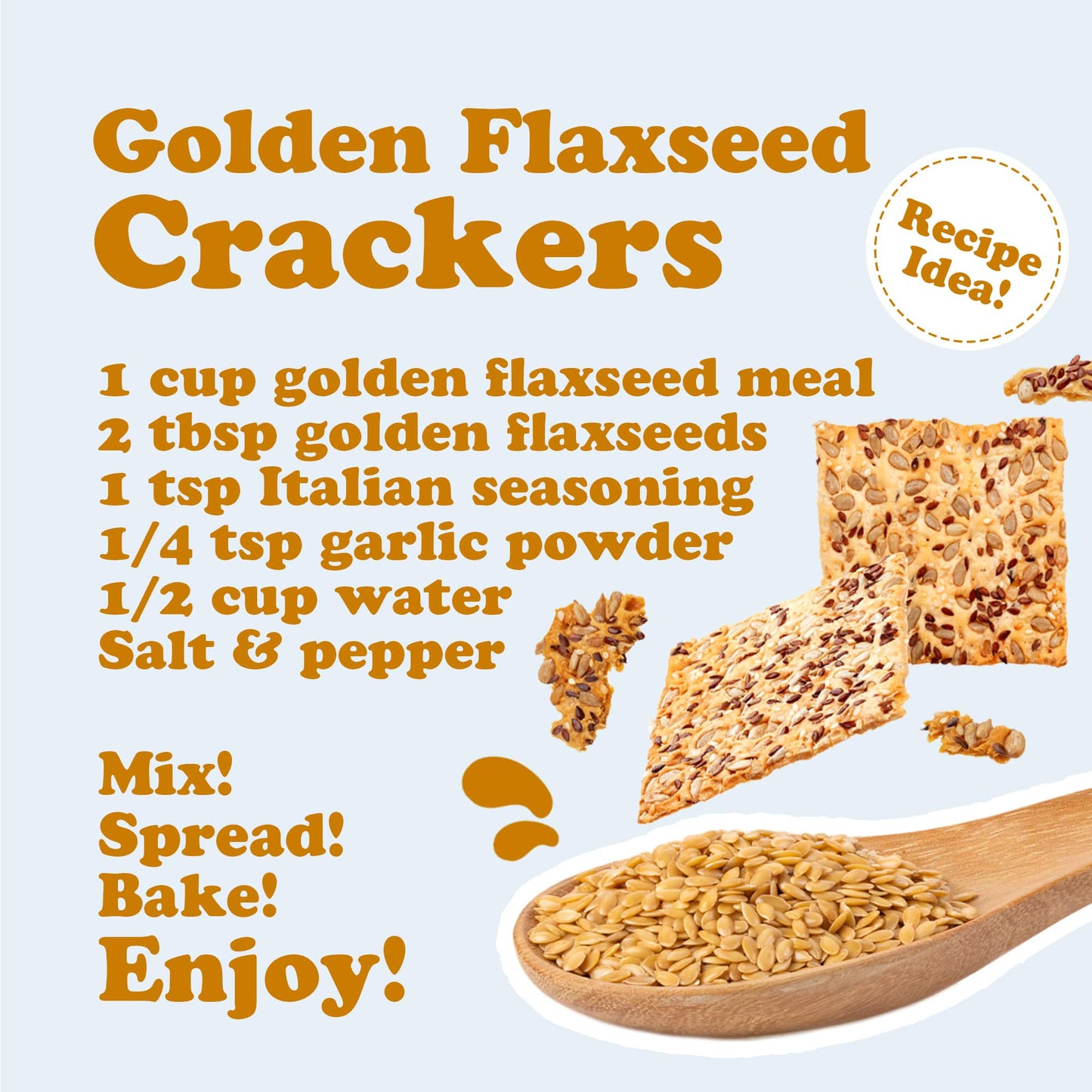 Golden Flax Seeds – Premium Whole Flaxseeds for Nutritious Recipes, Baking, and Snacking - Rich in Omega-3, Fiber, Protein, Essential Nutrients. Raw, Vegan, Kosher, Bulk. Semillas de Linaza