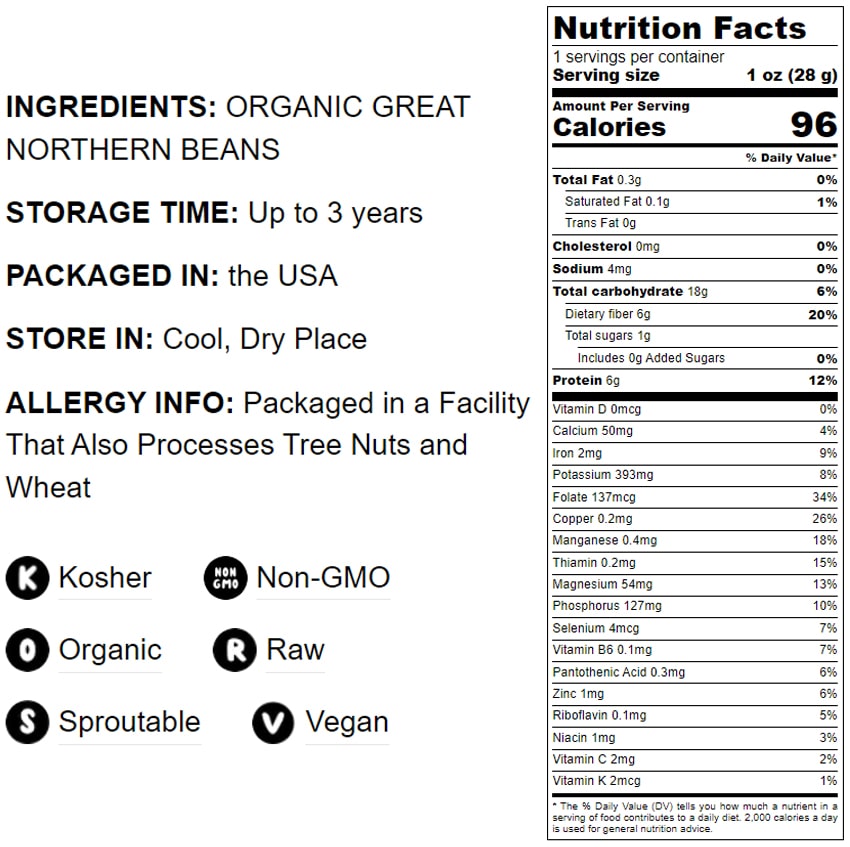 Organic Great Northern Beans - by Food To Live
