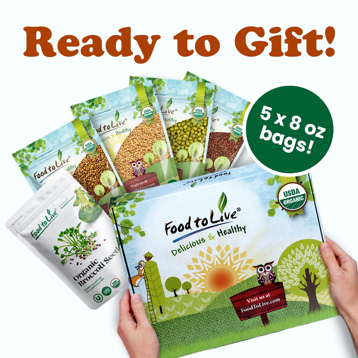 Organic Sprouting Seeds in a Gift Box - by Food To Live