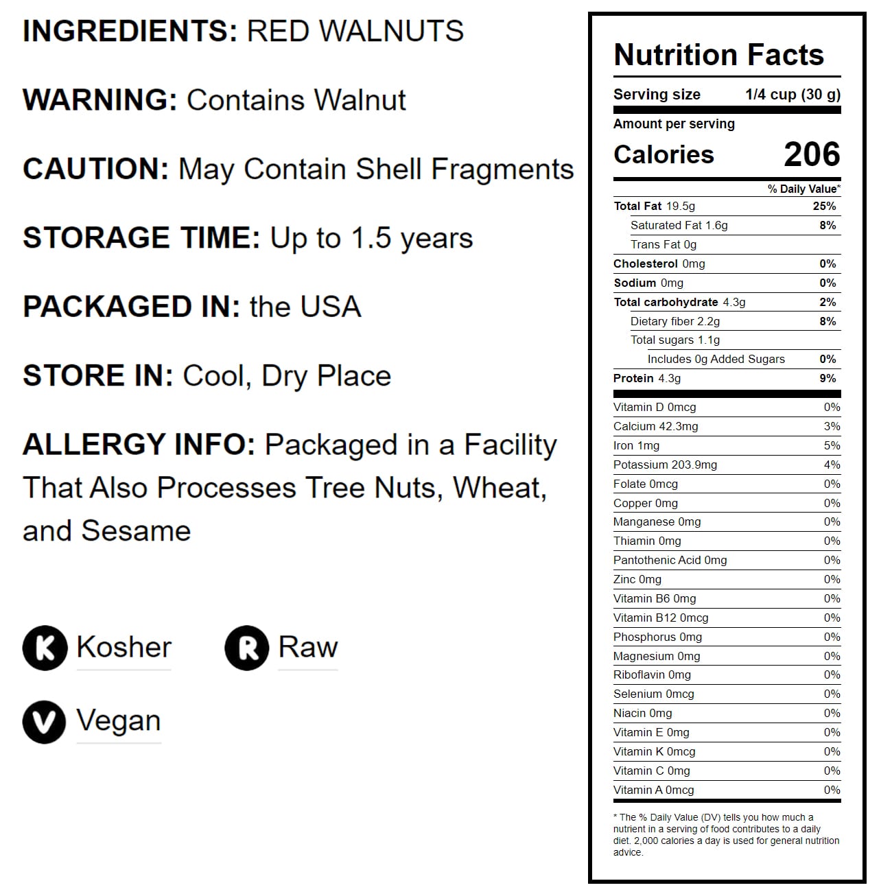 California Red Walnuts - by Food To Live