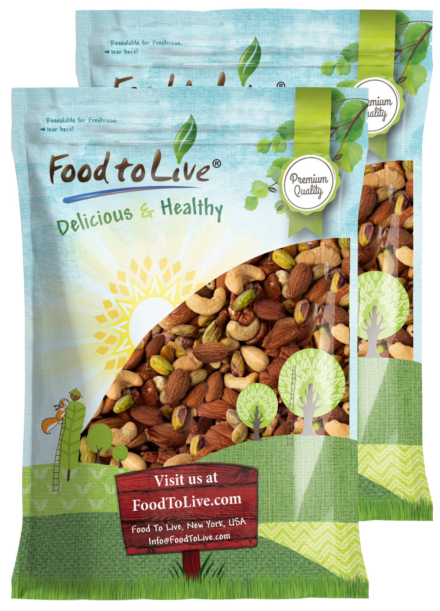 Nut Lovers Mix, Roasted – Vegan, Kosher, Bulk  –  by Food to Live