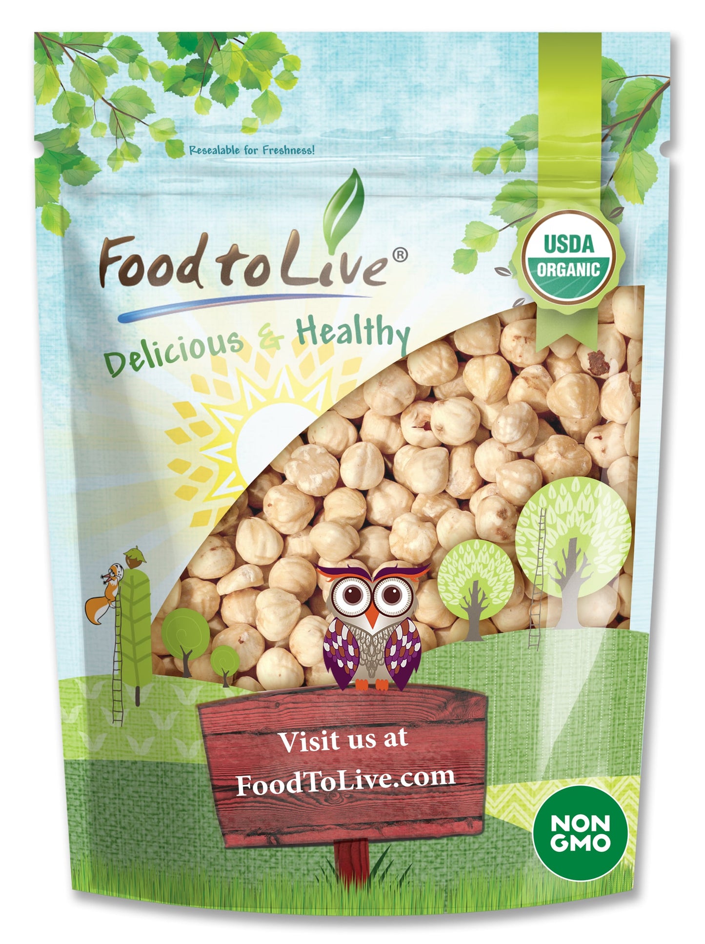 Organic Raw Blanched Hazelnuts - by Food To Live