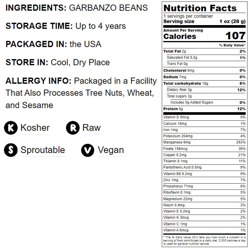 Garbanzo Beans - by Food To Live