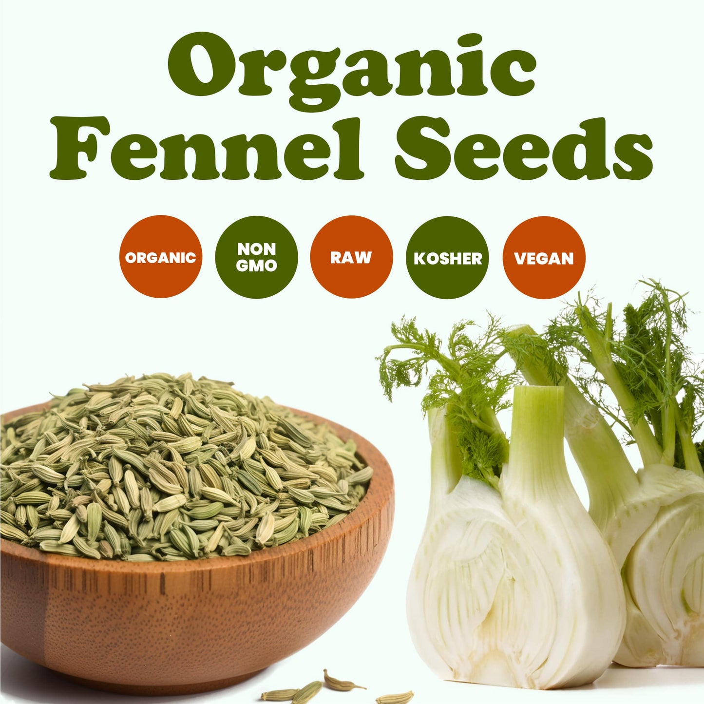 Organic Fennel Seeds - by Food To Live