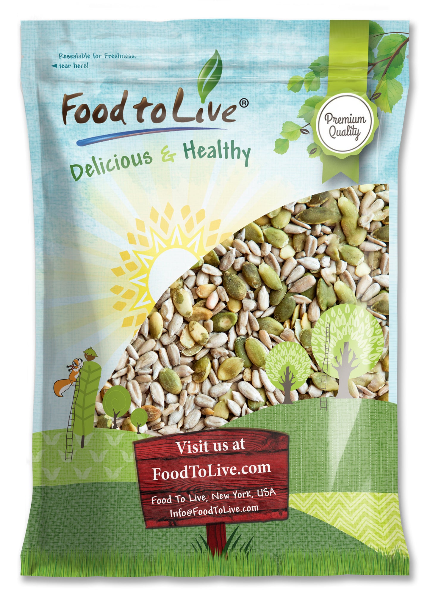 Organic Sprouted Sunflower and Pumpkin Seed Mix with Himalayan Salt - by Food to Live