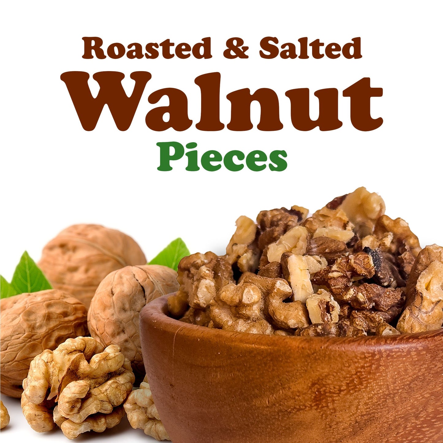 Walnut Pieces, Roasted and Salted  – Vegan, Kosher, Bulk – by Food to Live